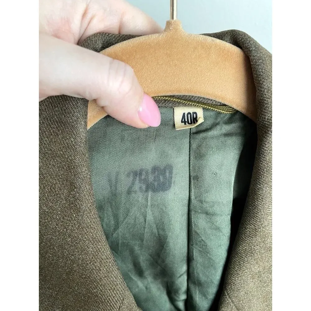 Vintage Eisenhower Cropped Field Jacket WWII Ike Size 40R Green